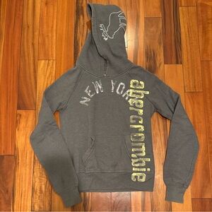 Y2K Abercrombie & Fitch NY Dark Gray Hoodie with Yellow Accents